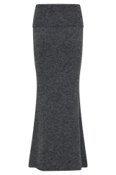Charlotte Knit Maxi Skirt With Overlay - Charcoal
